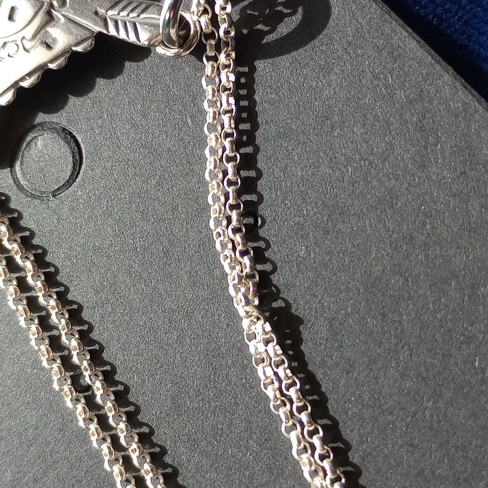 Native American Sterling Silver Sunface Zia Pendant Necklace - Picture 14 of 15